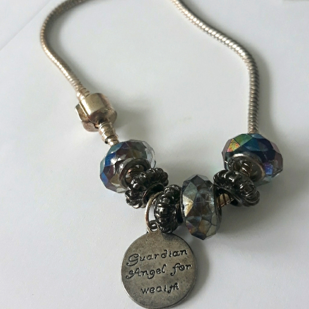 Sterling Silver angel  charm bracelet hope 925
